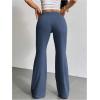 imageSHENHE Womens Drawstring Waist Bell Bottom Flare Leg Sweatpants Sports Causal PantsDusty Blue