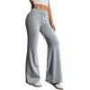 imageSHENHE Womens Drawstring Waist Bell Bottom Flare Leg Sweatpants Sports Causal PantsGrey