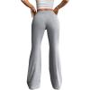 imageSHENHE Womens Drawstring Waist Bell Bottom Flare Leg Sweatpants Sports Causal PantsGrey