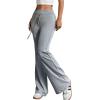 imageSHENHE Womens Drawstring Waist Bell Bottom Flare Leg Sweatpants Sports Causal PantsGrey