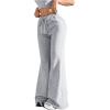 imageSHENHE Womens Drawstring Waist Bell Bottom Flare Leg Sweatpants Sports Causal PantsLight Grey