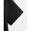 imageSHENHE Womens Graphic Half Sleeve Drop Shoulder Crewneck Oversized T Shirt TopsBlack