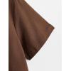 imageSHENHE Womens Graphic Half Sleeve Drop Shoulder Crewneck Oversized T Shirt TopsCoffee Brown