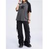 imageSHENHE Womens Graphic Half Sleeve Drop Shoulder Crewneck Oversized T Shirt TopsStar Black Grey