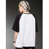 imageSHENHE Womens Graphic Half Sleeve Drop Shoulder Crewneck Oversized T Shirt TopsStar Black White