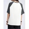imageSHENHE Womens Graphic Half Sleeve Drop Shoulder Crewneck Oversized T Shirt TopsStar Grey White