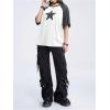 imageSHENHE Womens Graphic Half Sleeve Drop Shoulder Crewneck Oversized T Shirt TopsStar Grey White