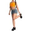 imageSHENHE Womens Low Rise Denim Mini Skirt Sexy Bodycon Jean Skirt with PocketsMedium Wash