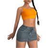 imageSHENHE Womens Low Rise Denim Mini Skirt Sexy Bodycon Jean Skirt with PocketsMedium Wash