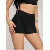imageSHENHE Womens Mini Shorts Casual Textured Straight Leg Knit Low Elastic Waist Bodycon ShortsBlack