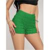 imageSHENHE Womens Mini Shorts Casual Textured Straight Leg Knit Low Elastic Waist Bodycon ShortsGreen