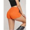 imageSHENHE Womens Mini Shorts Casual Textured Straight Leg Knit Low Elastic Waist Bodycon ShortsOrange