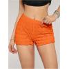 imageSHENHE Womens Mini Shorts Casual Textured Straight Leg Knit Low Elastic Waist Bodycon ShortsOrange