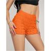 imageSHENHE Womens Mini Shorts Casual Textured Straight Leg Knit Low Elastic Waist Bodycon ShortsOrange