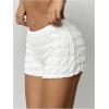 imageSHENHE Womens Mini Shorts Casual Textured Straight Leg Knit Low Elastic Waist Bodycon ShortsWhite
