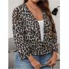 imageSHENHE Womens Plus Size Open Front Leopard Print Jacket Lightweight Dressy Jacket OutwearBlack Brown