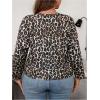 imageSHENHE Womens Plus Size Open Front Leopard Print Jacket Lightweight Dressy Jacket OutwearBlack Brown