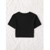 imageSHENHE Womens Short Sleeve Crewneck Crop Tops Motorcycle Letter Graphic Tee T ShirtsBlack