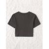 imageSHENHE Womens Short Sleeve Crewneck Crop Tops Motorcycle Letter Graphic Tee T ShirtsDark Grey