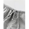 imageSHENHE Womens Striped Low Rise Shorts Drawstring Tie Button Front Summer Casual Mini ShortsBlack