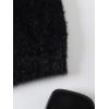 imageSHENHE Womens V Neck Spaghetti Strap Furry Cute Top Fluffy Knit Crop Cami Top TankBlack