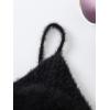 imageSHENHE Womens V Neck Spaghetti Strap Furry Cute Top Fluffy Knit Crop Cami Top TankBlack
