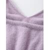 imageSHENHE Womens V Neck Spaghetti Strap Furry Cute Top Fluffy Knit Crop Cami Top TankMauve Purple