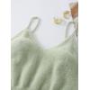 imageSHENHE Womens V Neck Spaghetti Strap Furry Cute Top Fluffy Knit Crop Cami Top TankMint Green