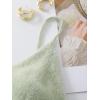imageSHENHE Womens V Neck Spaghetti Strap Furry Cute Top Fluffy Knit Crop Cami Top TankMint Green