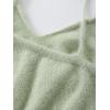 imageSHENHE Womens V Neck Spaghetti Strap Furry Cute Top Fluffy Knit Crop Cami Top TankMint Green