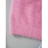 imageSHENHE Womens V Neck Spaghetti Strap Furry Cute Top Fluffy Knit Crop Cami Top TankPink