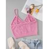 imageSHENHE Womens V Neck Spaghetti Strap Furry Cute Top Fluffy Knit Crop Cami Top TankPink