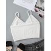 imageSHENHE Womens V Neck Spaghetti Strap Furry Cute Top Fluffy Knit Crop Cami Top TankWhite