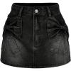 imageSHENHE Womens Denim Mini Skirt Bowknot Straight Jean Skirt Summer Cute Mini SkirtsBlack