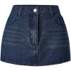 imageSHENHE Womens Denim Mini Skirt Low Rise Button Zip Fly Casual Y2k Mini Jean SkirtDark Wash