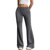 imageSHENHE Womens Drawstring Waist Bell Bottom Flare Leg Sweatpants Sports Causal PantsDark Grey