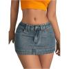 imageSHENHE Womens Low Rise Denim Mini Skirt Sexy Bodycon Jean Skirt with PocketsMedium Wash
