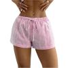 imageSHENHE Womens Striped Low Rise Shorts Drawstring Tie Button Front Summer Casual Mini ShortsPink