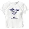 imageSHENHE Womens Summer Graphic Crop Tee Crew Neck Short Sleeve Funny Fitted T Shirt TopWhite Margarita Print