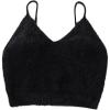 imageSHENHE Womens V Neck Spaghetti Strap Furry Cute Top Fluffy Knit Crop Cami Top TankBlack