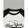 imageSHENHE Girls Graphic Long Sleeve Crop Tee Color Block Crew Neck Raglan Tshirt TopBlack and White