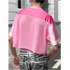 imageSHENHE Mens Graphic Football Jersey Short Sleeve Number Print Y2k Crop Tee Jersey TopPink