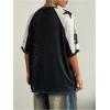 imageSHENHE Womens Color Block Oversized Football Jersey Mesh Number Print Short Sleeve Tee TopBlack