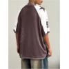 imageSHENHE Womens Color Block Oversized Football Jersey Mesh Number Print Short Sleeve Tee TopDark Purple