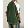 imageSHENHE Womens Color Block Oversized Football Jersey Mesh Number Print Short Sleeve Tee TopGreen