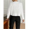 imageSHENHE Womens Cropped Cable Knit Cardigan Tie Front Bow Sweater Crewneck Y2k SweatersWhite