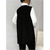 imageSHENHE Womens Deep V Neck Long Sweater Vest Casual Loose Knit Tunic Pullover with PocketsBlack