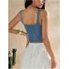 imageSHENHE Womens Denim Tank Top Sleeveless Square Neck Backless Slim Fit Y2k Crop TopBlue