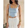 imageSHENHE Womens Denim Tank Top Sleeveless Square Neck Backless Slim Fit Y2k Crop TopLight Wash