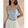 imageSHENHE Womens Denim Tank Top Sleeveless Square Neck Backless Slim Fit Y2k Crop TopLight Wash